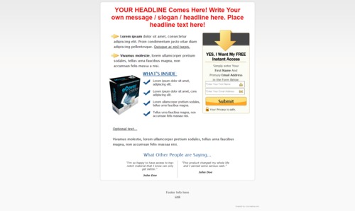 Product picture 25 Squeeze Page Templates